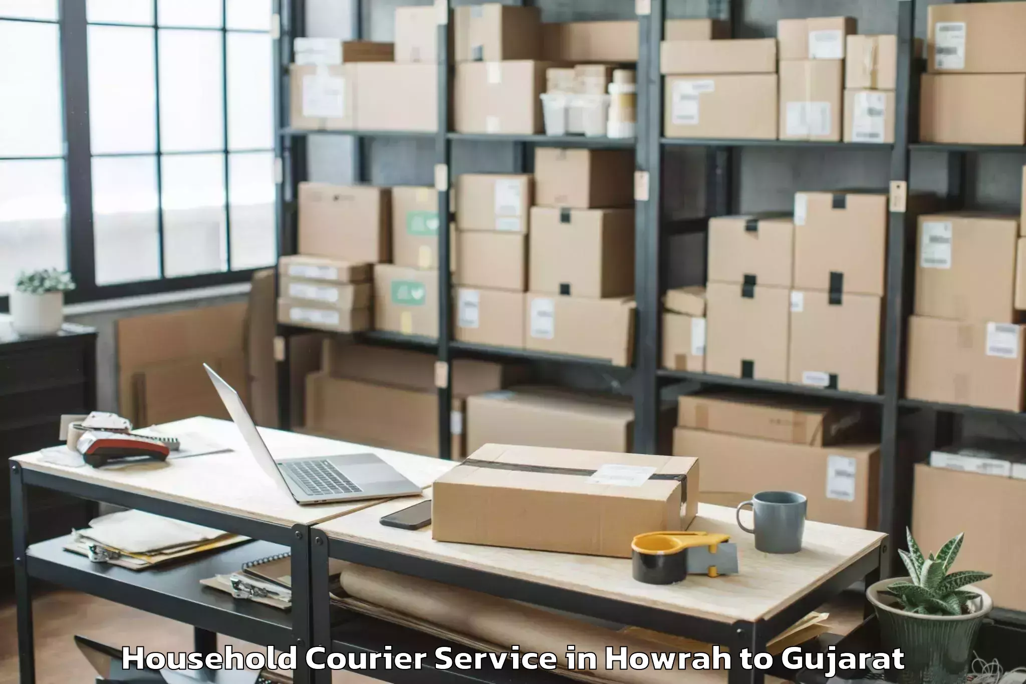 Reliable Howrah to Sayla Household Courier